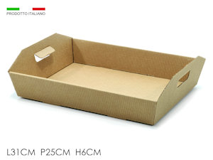CESTO IN CARTONE RETTANGOLARE CM.31x30xH.10 AVANA 950161 GENERAL