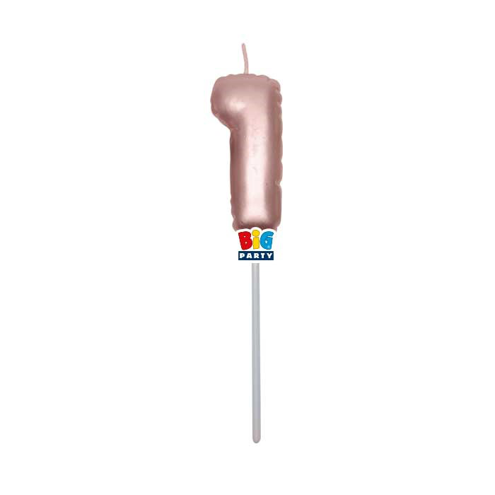 CANDELINA CERA BALLON CM.13 ROSE GOLD METAL N.1 BIGPARTY
