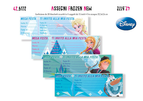 INVITO FROZEN INVITO ASSEGNO DA 15 FOGLI