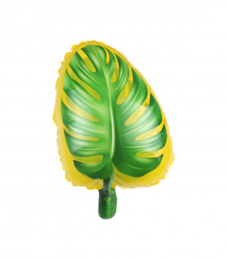 PALLONCINO MYLAR SAGOMA PIANTA SOLO FOGLIA VERDE ED GIALLA 18 POLLICI
