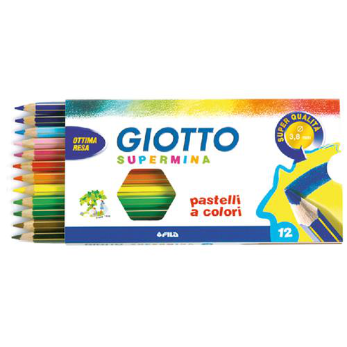 PASTELLI IN LEGNO SUPERMINA DA 12 GIOTTO