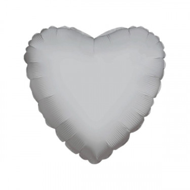 PALLONCINO MYLAR SAGOMA CUORE MONOCOLORE ARGENTO 18 POLLICI