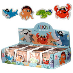 GOMMA PER CANCELLARE SAGOMATE ANIMALI MARINI INBUSTATE SINGOLE PUCK PEZZI 48
