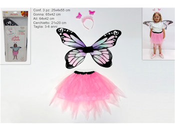COSTUME VESTITO FARFALLA 3/6 ANNI CON ACCESSORI DUESSE