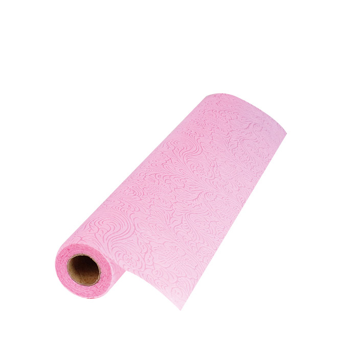 RUNNER TNT STAMPATO A RILIEVO 40 cm x 5 mt FLORAL ROSA