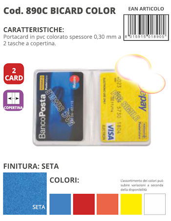 PORTA CARD A LIBRO 2 TASCHE IN PVC  TRASPARENTE COLOR ALPLAST