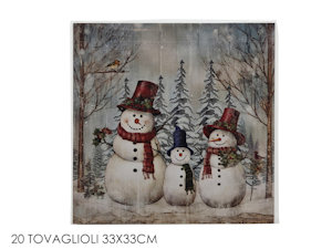 PARTY NATALE DECORO PUPAZZO IN CARTA TOVAGLIOLI CM.33x33 CONF.20 PZ. 471086 GENE