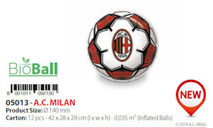 MINI PALLA D.140 PVC A CALCIO MILAN MONDO 05013