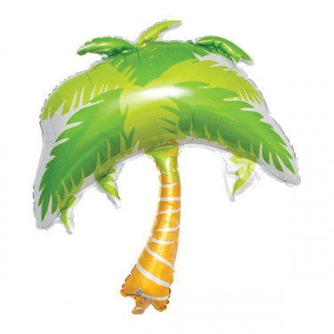 PALLONCINO MYLAR SAGOMA PIANTA PALMA CM.110x88 VERDE E GIALLA