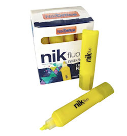 EVIDENZIATORE NIKOFFICE FLUO GIALLO PEZZI 12