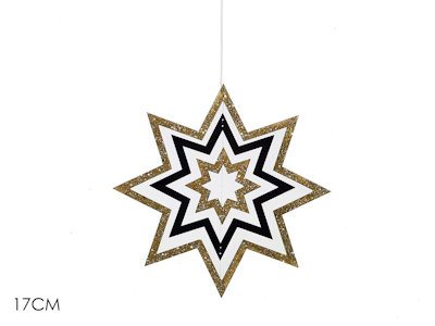 APPENDINO STELLE 3 IN 1 GLITTERARTE COLORE CHAMPAGNE E NERO 420438 GENERAL