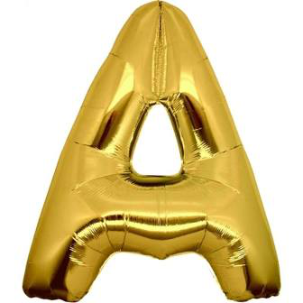 PALLONCINO MYLAR  LETTERA oro A cm.102 D.40 BIGPARTY