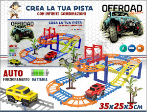 PISTA MONTAGNE RUSSE OFF ROAD CON AUTO A BATTERIA PLAYMORE