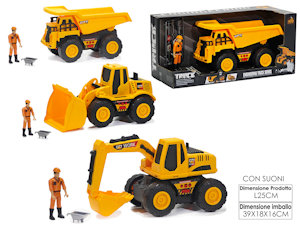 CAMION DA LAVORO CANTIERE CM.25 CON SUONI LUCI E PERSONAGGIO 103000 GENERAL