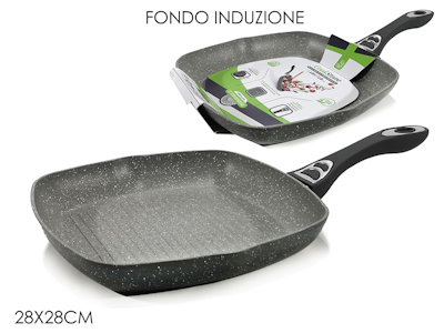 BISTECCHIERA QUADRATA CM.28x28 ALLUMINIO COOKSTONE FONDO A INDUZIONE 652421A GEN