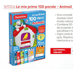 SAPIENTINO LE MIE PRIME 100 PAROLE ANIMALI  2-4 ANNI 16703 CLEMENTONI