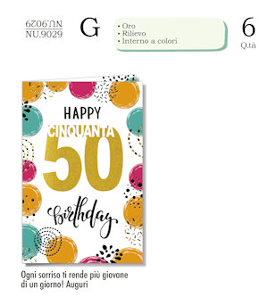 BIGLIETTI 50 ANNI PALLONCINI NU.9029 PEZZI 6