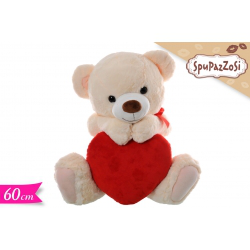 PELUCHE ORSETTO CM.60 CON CUORE ROSSO GOLDEN