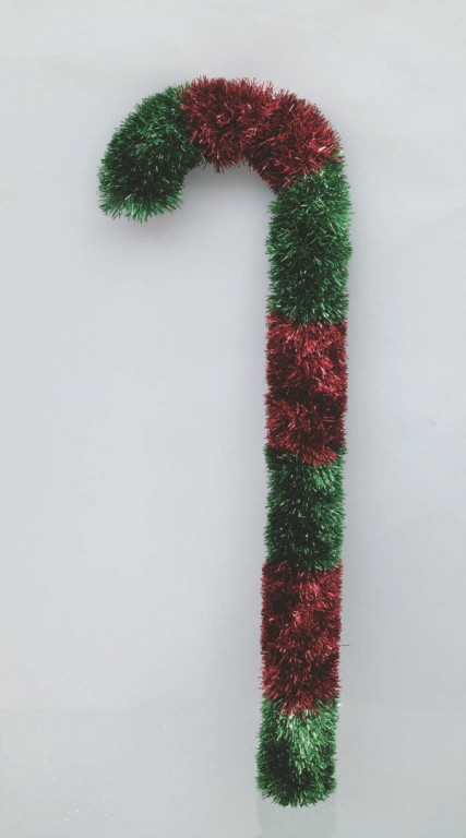 BASTONE IN PVC CM.45 DECORATO CON FILO ROSSO METAL E VERDE AP-48808 EURONATAL