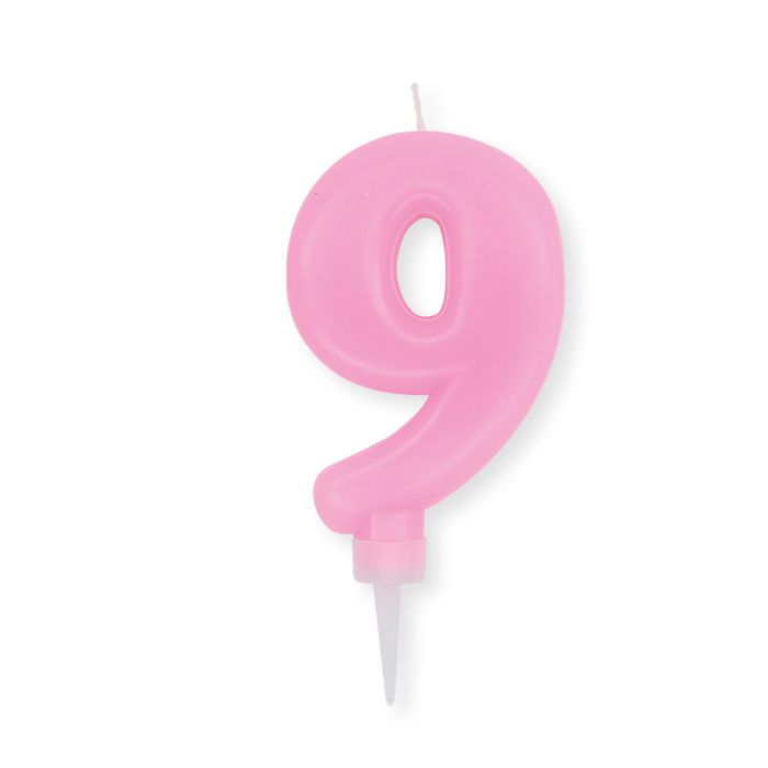 CANDELINA CERA PLUMP CM.10 ROSA N.9 BIGPARTY
