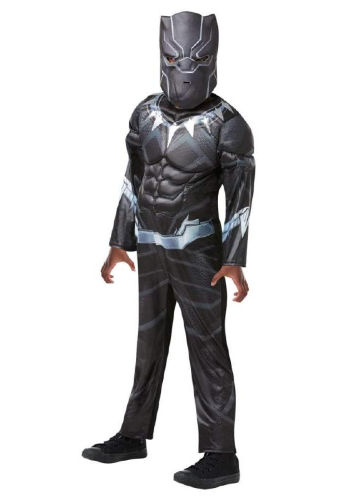 COSTUME PERSONAGGIO BLACK PANTHER DELUXE TAGLIA L 8/10 ANNI