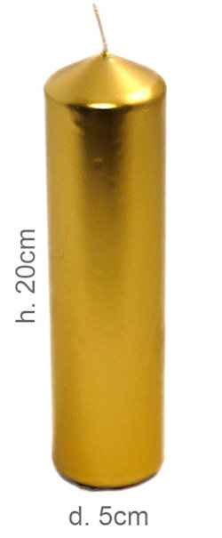 CANDELA CERO LISCIA PILLAR CM.D.5xH.20 ORO 4569 SWEEPING
