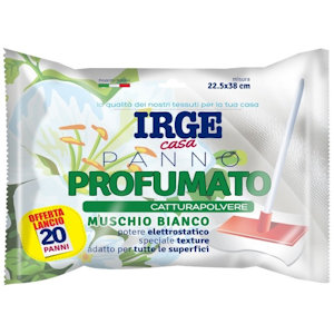 PANNO CATTURAPOLVERE CM.22x38 CONF.20PZ. PROFUMATO MUSCHIO BIANCO IRGE