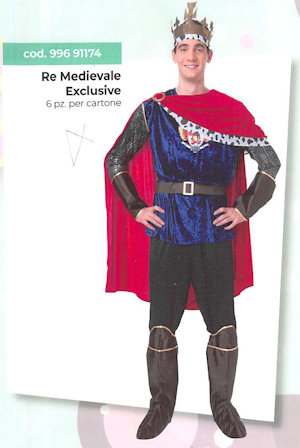 COSTUME ADULTO RE MEDIOEVALE EXCLUSIVE