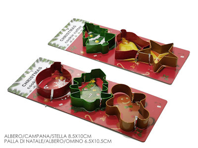 CUCINA DOLCI TAGLIAPASTA NATALIZIO IN ACCIAIO VARE FORME CONF.3PZ. 594972 GENERA