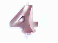 CANDELINA CERA 3D CM.10 ROSA GOLD CHROME NUMERO 4