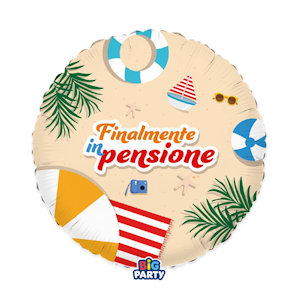 PENSIONE FINALMENTE PALLONCINO MYLAR CM.45 TONDO 18 POLLICI BIGPARTY