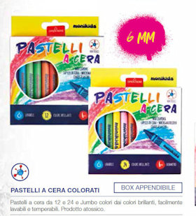 PASTELLI A CERA DA 24 MONIKIDS NIKOFFICE