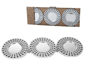 SPECCHIO CON CORNICE TONDO CM.D.25 ARGENTO CONF. 3PZ. GERIMPORT