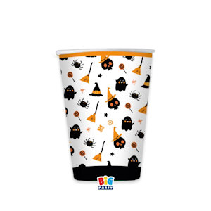 HALLOWEEN ACCESSORI FESTA TAVOLA BICCHIERI IN CARTONE 250CC. CONF.6PZ. BIGPARTY