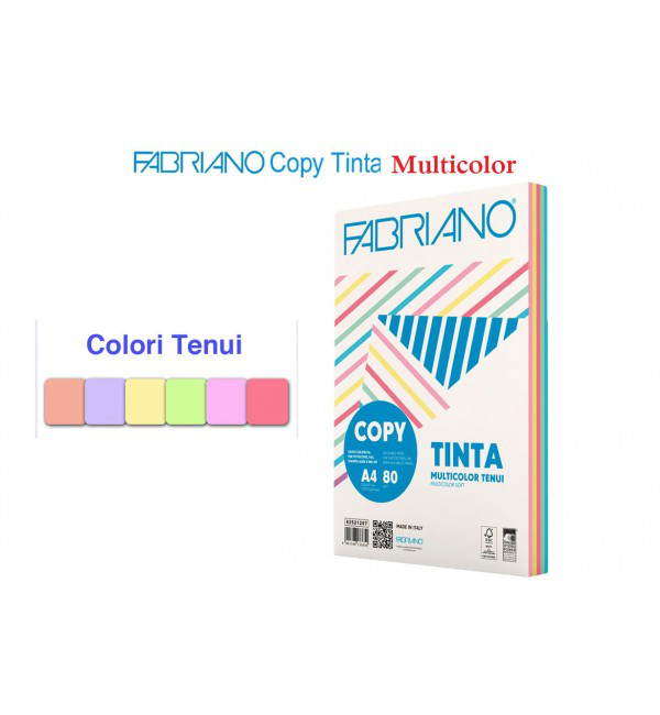 RISMA CARTA A3 200GR. 5 COLORI TINTE TENUI 100FF. FABRIANO 692