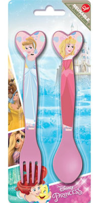 PRINICPESSE POSATE IN PLASTICA CUCCHIAIO E FORCHETTA SU BLISTER