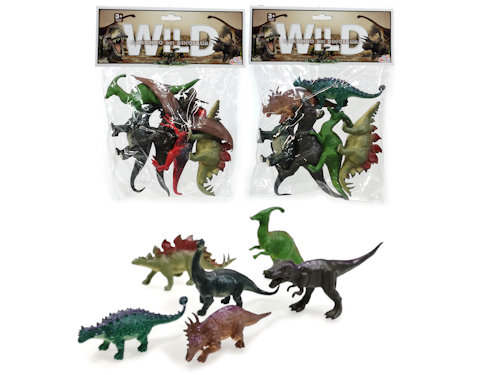 ANIMALI IN BUSTA DINOSAURI 6PZ. 100024 GENERAL