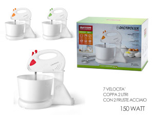 SBATTITORE ELETTRICO 150W CON COPPA A 7 VELOCITA' 619823 DICTROLUX