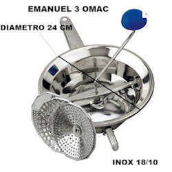 PASSAVERDURE CM.24 IN ACCIAIO INOX 18-10 CON 3 TRAFILE DI ACCIAIO OMAC EMANUEL