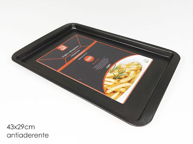 TEGLIA PIZZA BASSA RETTANGOLARE CM.43x29xH.2 ANTIADERENTE 587633 GENERAL