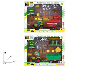GIOCO FATTORIA CON TRATTORE ED ACCESSORI CM.43x34 MAZ