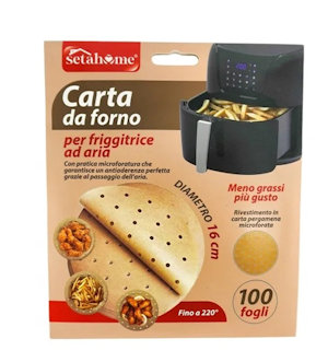 CARTA FORNO PER FRIGGITRICE AD ARIA FOGLIO ROTONDO CM.D.16 CONF.100PZ. SETABLU