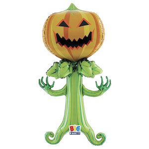 HALLOWEEN ACCESSORI FESTA MYLAR SAGOMA PIANTA CON TESTA ZUCCA CM.H.173 BIGPARTY