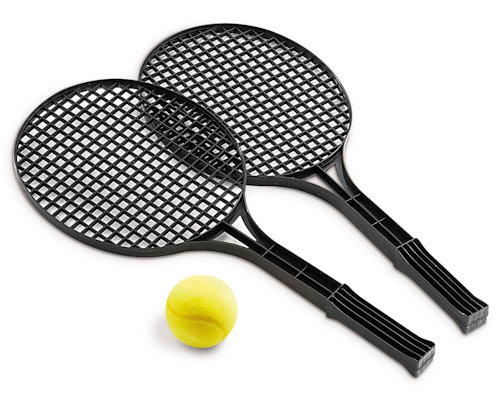 RACCHETTE IN PLASTICA TENNIS NERE CON PALLINA IN SPUGNA ART.64 ADRIATIC