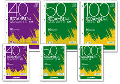 RICAMBI A4 BIANCO RIGATURA 1 RIGO GR.60 CONF.50FF. BLASETTI