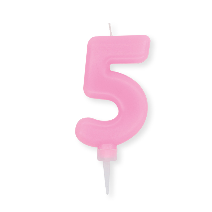 CANDELINA CERA PLUMP CM.10 ROSA N.5 BIGPARTY