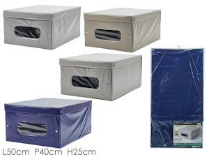 SCATOLA PORTABIANCHERIA IN PVC CM.50x40x25 TINTA UNITA 726040 GENERAL