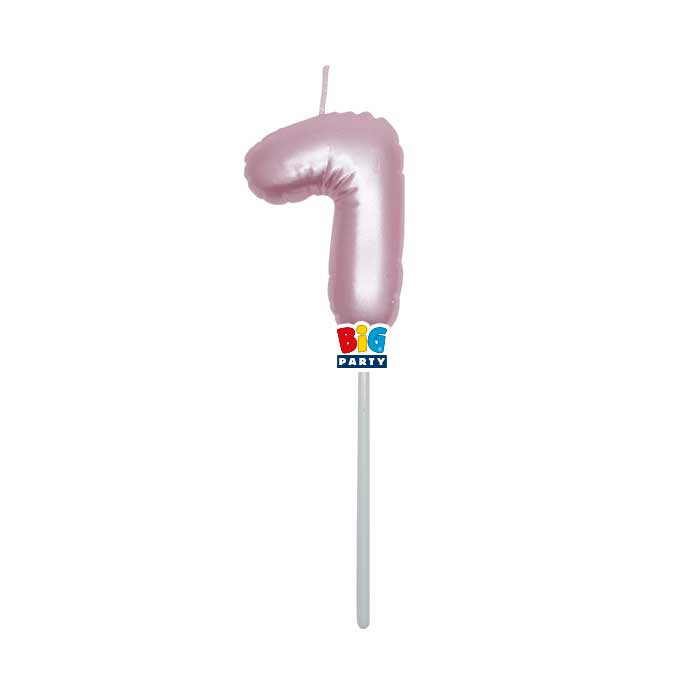 CANDELINA CERA BALLON CM.13 ROSA PERLA N.7 BIGPARTY