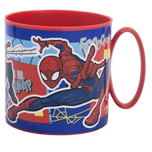 SPIDERMAN TAZZA IN PLASTICA 390ML. ADATTA PER FORNO MICROONDE EOLD.