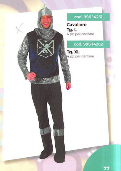 COSTUME ADULTO CAVALIERE TAGLIA XL